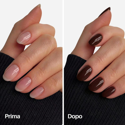 Chocolate Nail Pen : prima / dopo sulle unghie