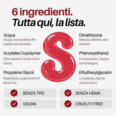 Coral Nail Pen : 6 ingredienti, tutta qui la lista