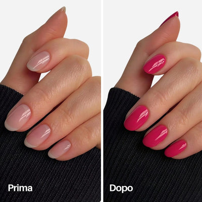 Magenta Nail Pen : prima / dopo sulle unghie