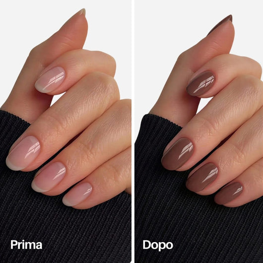 Hazelnut Nail Pen : prima / dopo sulle unghie