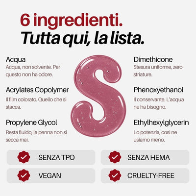 Pastel Nail Pen : 6 ingredienti, tutta qui la lista