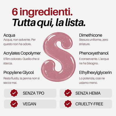 Rosaline Nail Pen : 6 ingredienti, tutta qui la lista