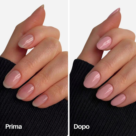 Rosy Nail Pen : prima / dopo sulle unghie